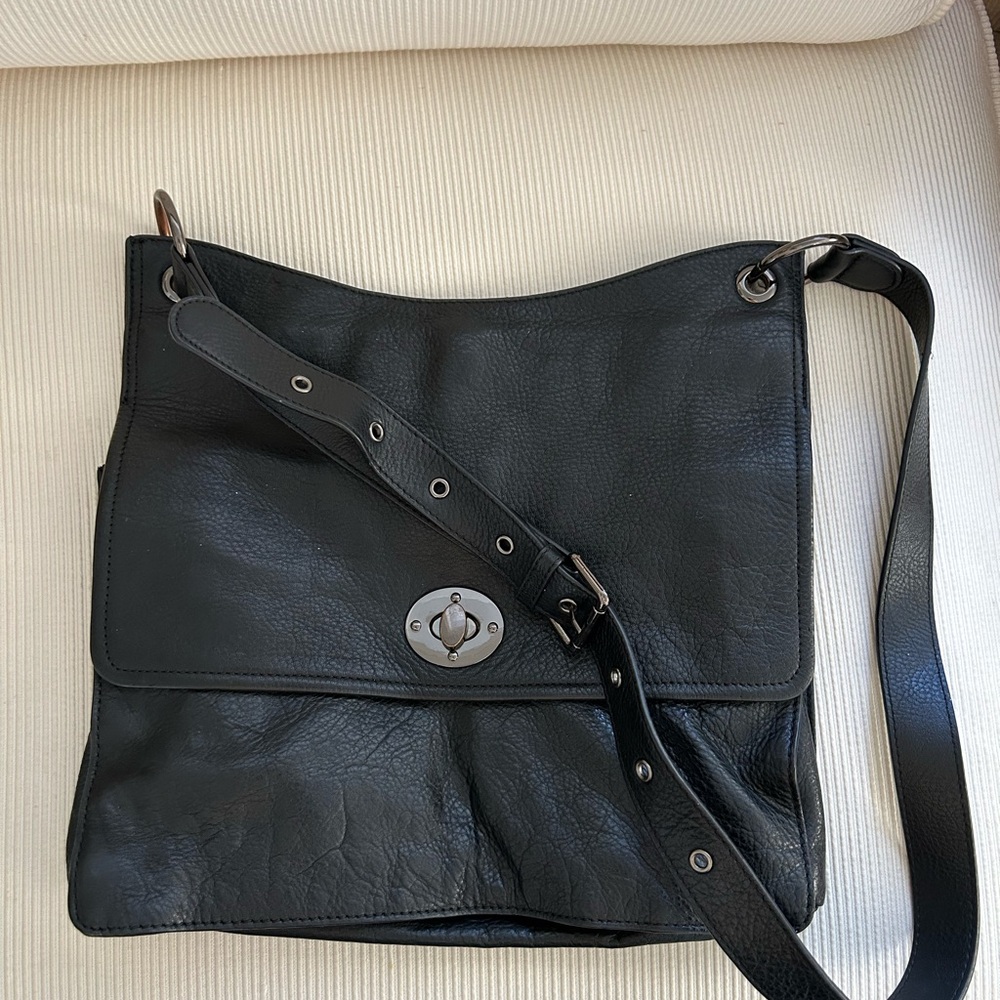 Black Leather Crossbody Bag